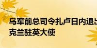 乌军前总司令扎卢日内退出现役 被任命为乌克兰驻英大使