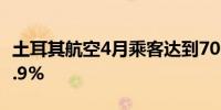 土耳其航空4月乘客达到700万人次同比增长6.9%