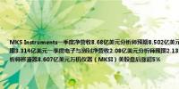 MKS Instruments一季度净营收8.68亿美元分析师预期8.502亿美元一季度半导体市场净营收3.51亿美元分析师预期3.314亿美元一季度电子与测封净营收2.08亿美元分析师预期2.132亿美元预计二季度营收8.20亿-9.00亿美元分析师移液器8.607亿美元万机仪器（MKSI）美股盘后涨超5%