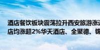 酒店餐饮板块震荡拉升西安旅游涨近6%西安饮食、君亭酒店均涨超2%华天酒店、全聚德、锦江酒店等跟涨