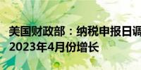 美国财政部：纳税申报日调整造成财政收入较2023年4月份增长