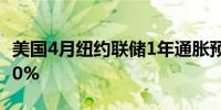 美国4月纽约联储1年通胀预期 3.26%前值3.00%