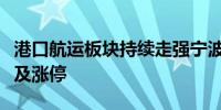 港口航运板块持续走强宁波远洋、凤凰航运触及涨停