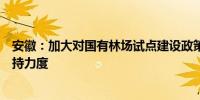 安徽：加大对国有林场试点建设政策、资金、技术等方面支持力度