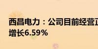 西昌电力：公司目前经营正常 一季度售电量增长6.59%