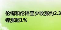 伦锡和伦锌至少收涨约2.3%伦铜、伦铅、伦镍涨超1%