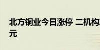 北方铜业今日涨停 二机构净买入5178.38万元