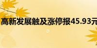 高新发展触及涨停报45.93元成交额超12亿元