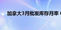 加拿大3月批发库存月率 0.7%前值-1%