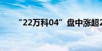 “22万科04”盘中涨超20%触发临停