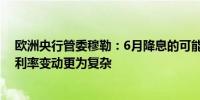 欧洲央行管委穆勒：6月降息的可能性很大今年剩余时间的利率变动更为复杂