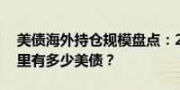 美债海外持仓规模盘点：20位“大债主”手里有多少美债？