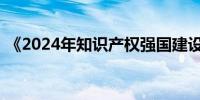 《2024年知识产权强国建设推进计划》印发