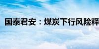 国泰君安：煤炭下行风险释放展望更高弹性