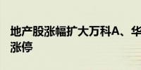 地产股涨幅扩大万科A、华发股份等多股冲击涨停