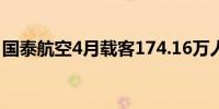 国泰航空4月载客174.16万人次同比增26.1%