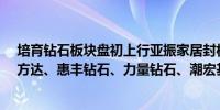 培育钻石板块盘初上行亚振家居封板涨停曼卡龙涨近7%四方达、惠丰钻石、力量钻石、潮宏基等跟涨