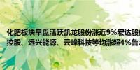 化肥板块早盘活跃凯龙股份涨近9%宏达股份、恒邦股份均涨近5%云图控股、远兴能源、云峰科技等均涨超4%鲁北化工、蔚蓝生物等跟涨