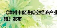 《漳州市促进低空经济产业高质量发展若干措施》发布