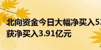 北向资金今日大幅净买入53.33亿元 宁德时代获净买入3.91亿元