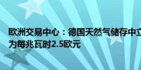 欧洲交易中心：德国天然气储存中立费用自2024年7月起定为每兆瓦时2.5欧元