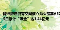 降准降息仍有空间核心龙头宽基A50ETF华宝（159596）近5日累计“吸金”达1.44亿元