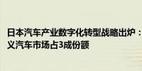 日本汽车产业数字化转型战略出炉：到2030年在全球软件定义汽车市场占3成份额