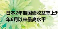 日本2年期国债收益率上升至0.35%为2009年6月以来最高水平