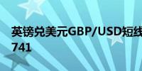 英镑兑美元GBP/USD短线上扬逾40点报1.2741