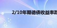 2/10年期德债收益率跌近2个基点