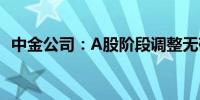 中金公司：A股阶段调整无碍修复行情延续