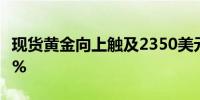 现货黄金向上触及2350美元/盎司日内涨0.70%