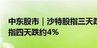 中东股市｜沙特股指三天跌约2.7%卡塔尔股指四天跌约4%