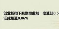 创业板指下跌翻绿此前一度涨超0.54%上证指数涨0.26%深证成指涨0.06%