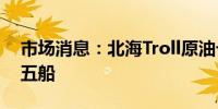 市场消息：北海Troll原油七月装载量设定为五船