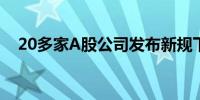 20多家A股公司发布新规下股东减持计划