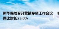 新华保险召开营销专项工作会议 一季度长期险首年期交保费同比增长23.0%