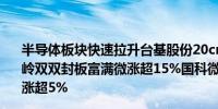 半导体板块快速拉升台基股份20cm涨停博通集成、上海贝岭双双封板富满微涨超15%国科微、富瀚微、慧智微等多股涨超5%