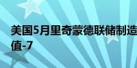 美国5月里奇蒙德联储制造业指数 0预期-6前值-7