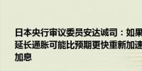 日本央行审议委员安达诚司：如果日元贬值加速或持续时间延长通胀可能比预期更快重新加速并可能需要日本央行加快加息