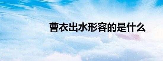 曹衣出水形容的是什么