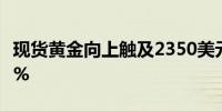 现货黄金向上触及2350美元/盎司日内涨0.31%