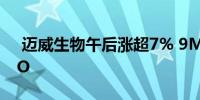  迈威生物午后涨超7% 9MW2821亮相ASCO 