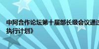 中阿合作论坛第十届部长级会议通过《北京宣言》和《行动执行计划》