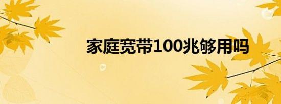 家庭宽带100兆够用吗