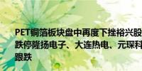 PET铜箔板块盘中再度下挫裕兴股份跌超11%诺德股份封板跌停隆扬电子、大连热电、元琛科技、万顺新材、利元亨等跟跌