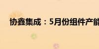 协鑫集成：5月份组件产能利用率超95%