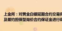 上金所：对黄金白银延期合约交易保证金比例和涨跌停板以及履约担保型询价合约保证金进行调整