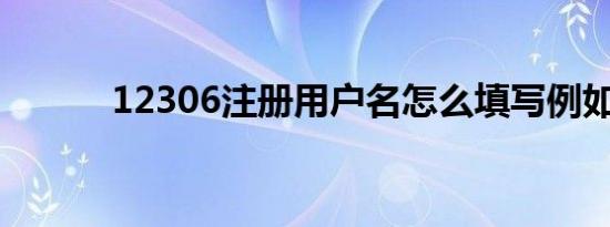 12306注册用户名怎么填写例如