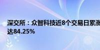 深交所：众智科技近8个交易日累涨113% 自然人买入占比达84.25%